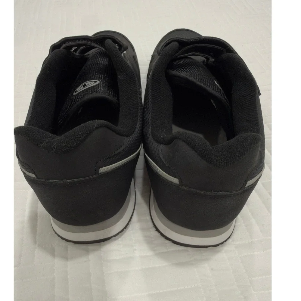 Athletic Works Mens Walking Shoes Black Wide Width Memory Foam Hook Loop 12W